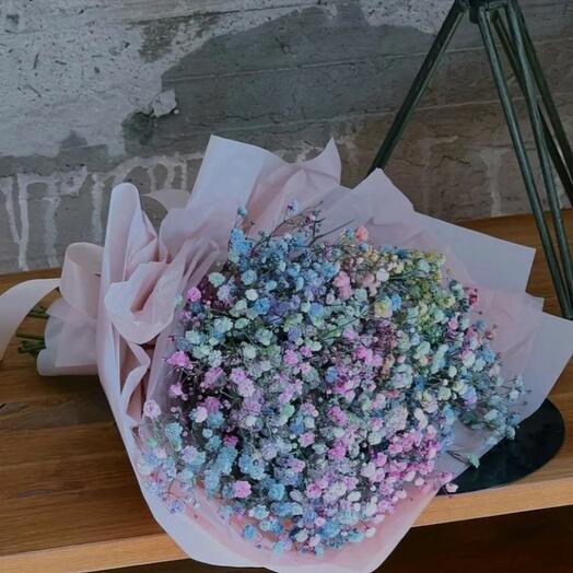 Bouquet of rainbow gypsophila