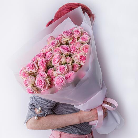 Bouquet of Kenyan pink roses 15pcs