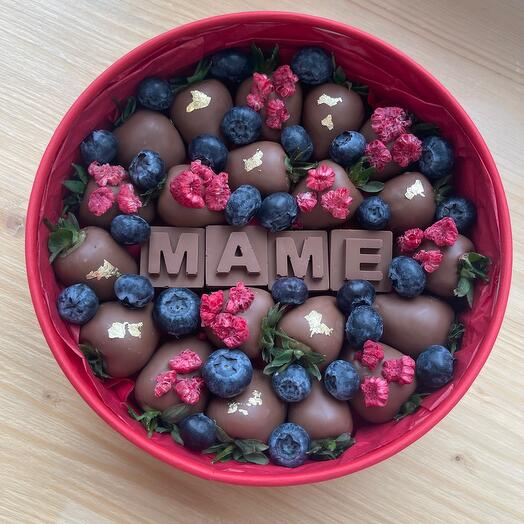 Juego de fresas cubiertas de chocolate Mamá