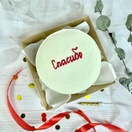 Бенто торт «Спасибо» с ягодной или карамельной начинкой