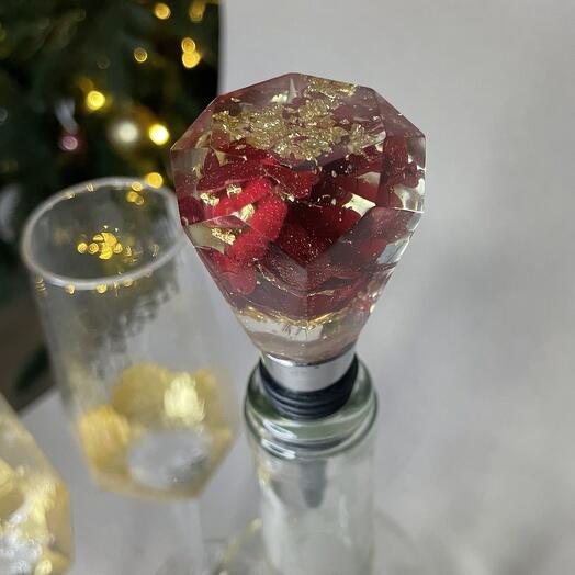 Многоразовая пробка для вина и шампанского "RED WINE"
