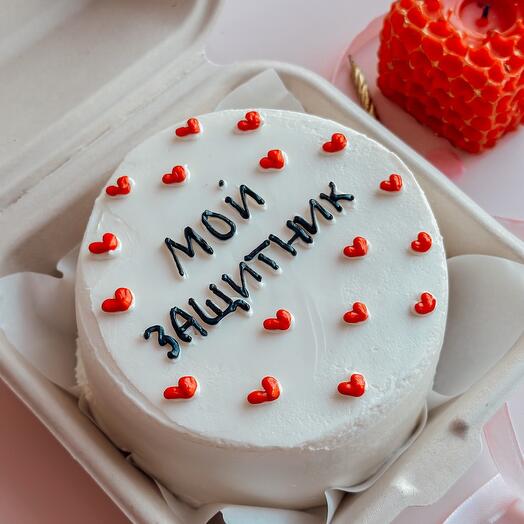Бенто торт Мой защитник (любая надпись на торте)
