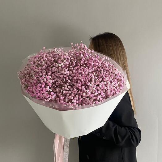 Букет из розовoй гипсофилы