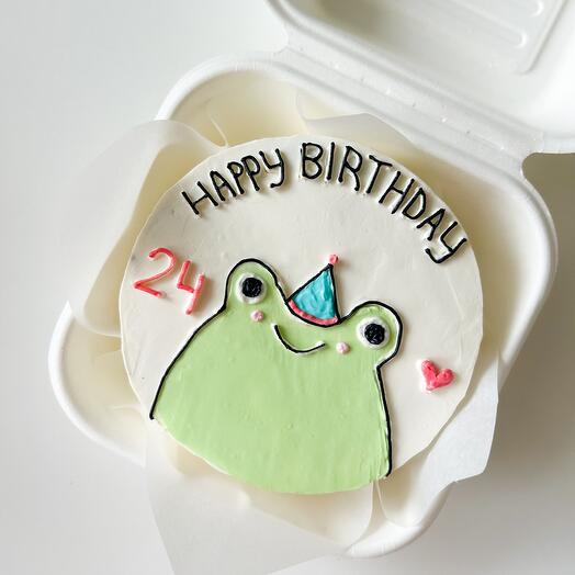 Бенто торт happy birthday с лягушкой