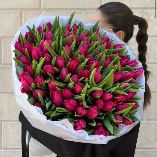 Bouquet of tulips 101 pieces