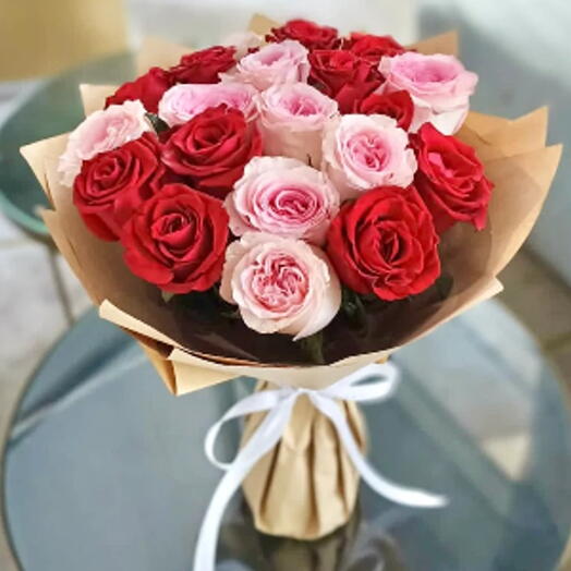 Pink and Red Roses Bouquet