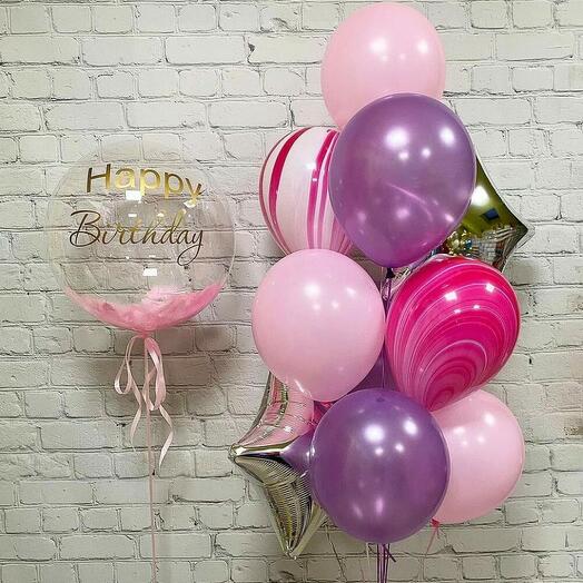 Fountain of helium balloons 75 (11 balloons)