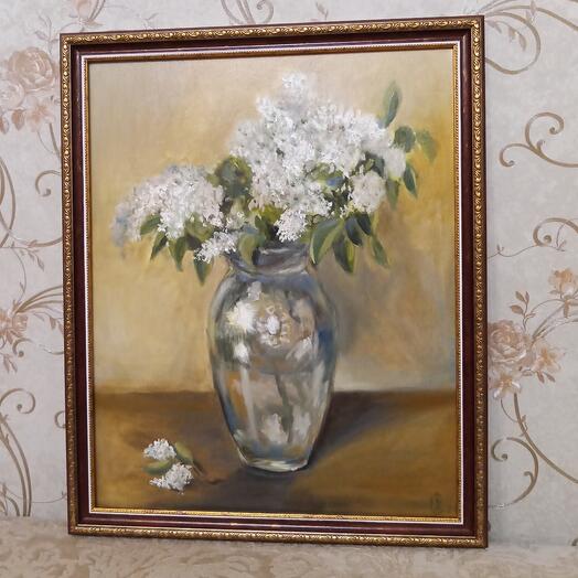 "Сирень в вазе" 40х50 холст, масло