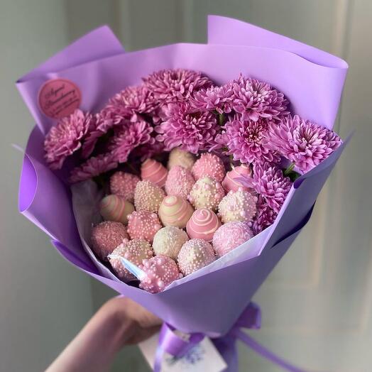Букет из клубники «С любовью💜»
