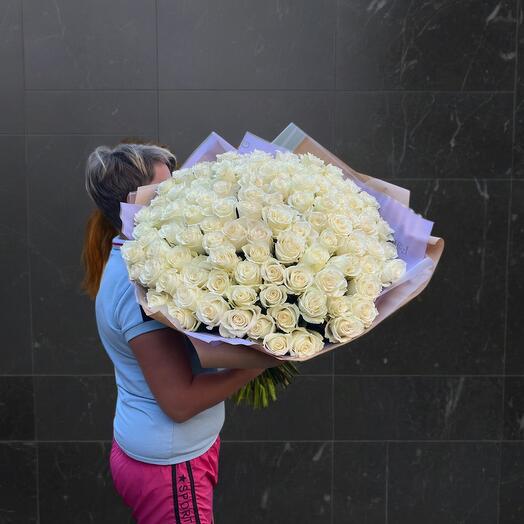 Rosas 101 piezas blancas