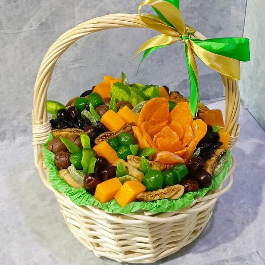 Сухофруктовый букет, корзина с сухофруктами