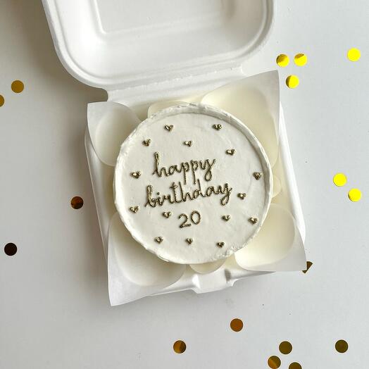 Бенто «happy birthday» золото/серебро
