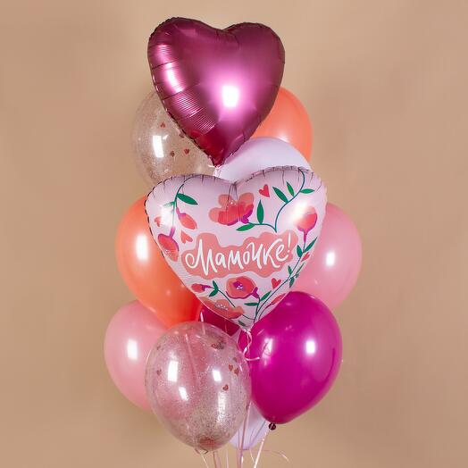 Набор mini-шаров с грузиком «Мамочке» Lite | 12 шаров