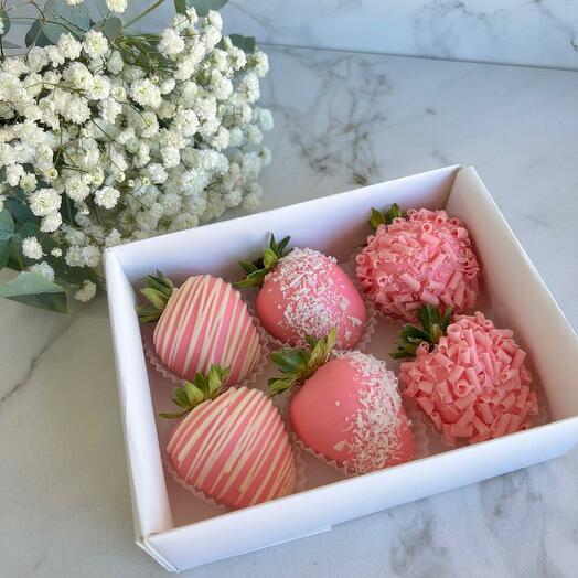 Набор клубники в шоколаде Сладкая Вата - 6шт