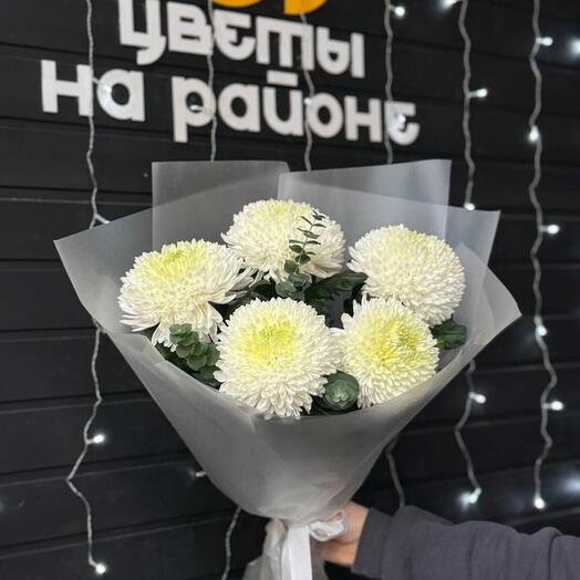 Товар 02 «Букет из 5 Хризантем (Магнум)