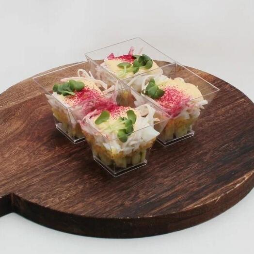 Сет салат с крабом и кукурузным муссом