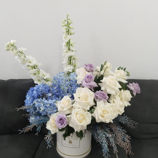 Blue   White Serenity Floral Box