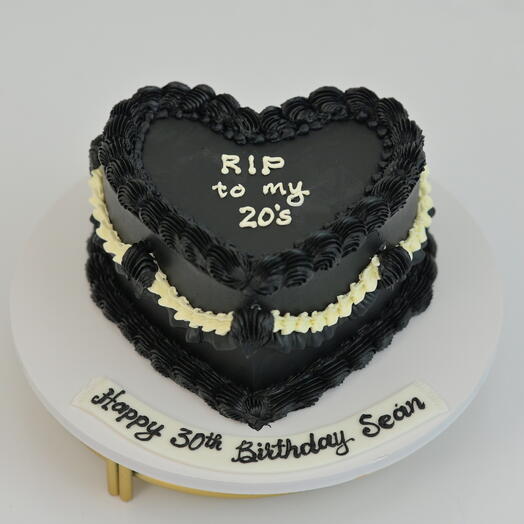 Birthday cake : RIP to My 20 s Birthday - Vintage Heart Cake Design