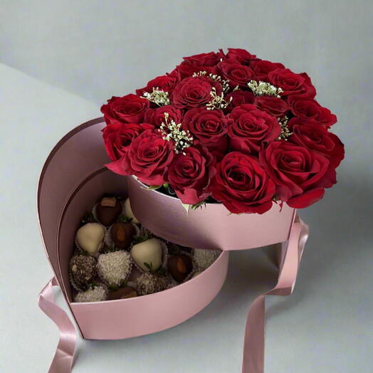 Sweet Roses   Chocolate Bliss Heart Box