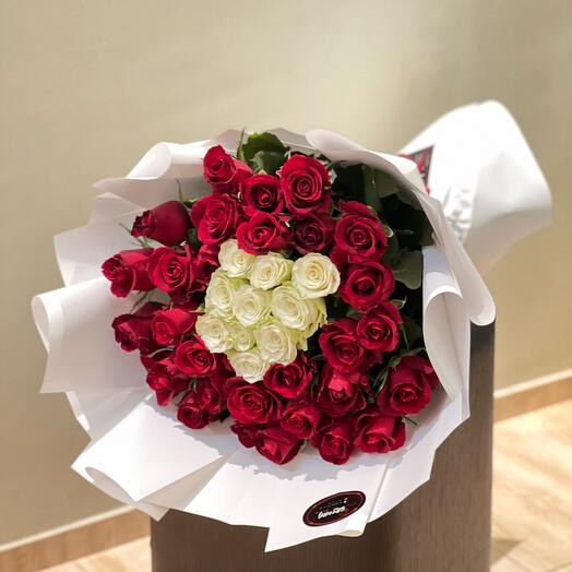 White red rose