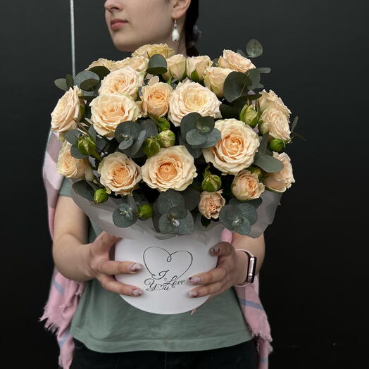 Bush roses in a box