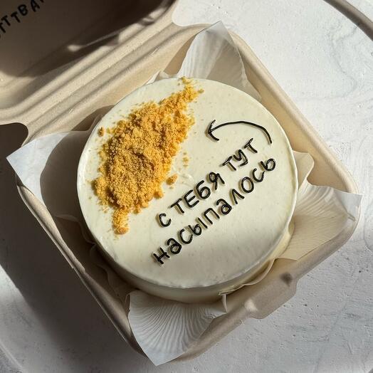 Бенто торт в подарок со съедобным "песком" «С тебя тут насыпалось» 🎂