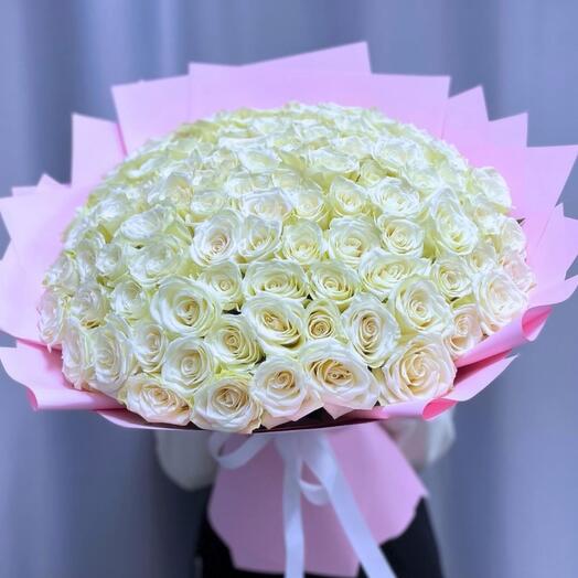 101 раушаннан тұратын моно-букет