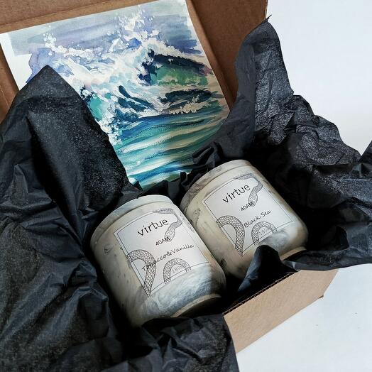 Набор из двух аромасвечей «Marble sea»