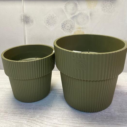 Горшки набор 2 шт оливковые