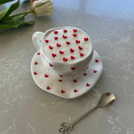 Торт в кружке - подарок сердце