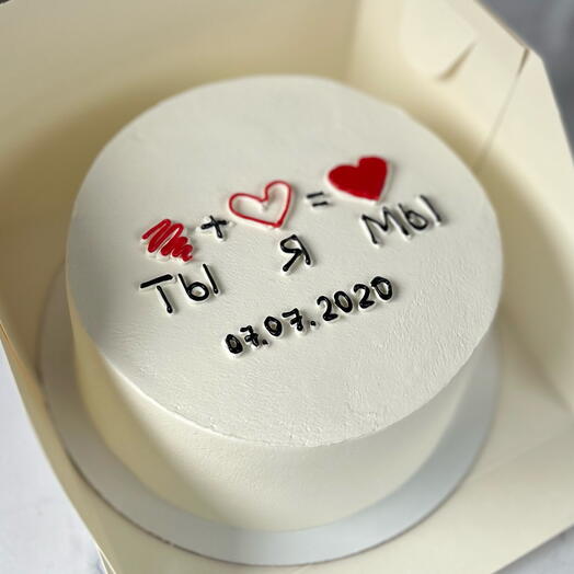 Большой бенто-торт на годовщину «Ты+Я=Мы»