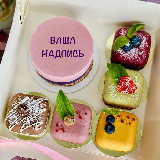 Бенто-торт + 5 пирожных без сахара, глютена, лактозы, vegan🌱
