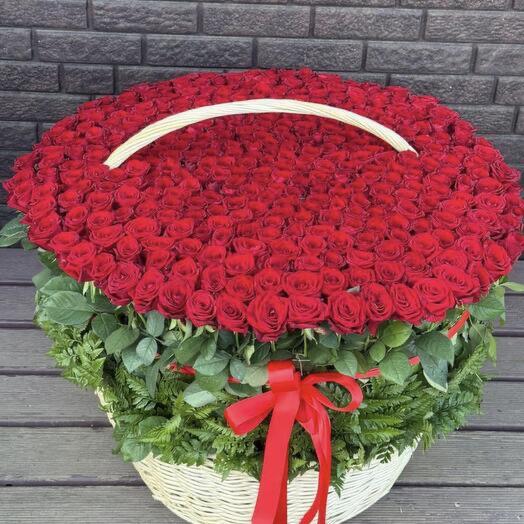 Огромная корзина с розами