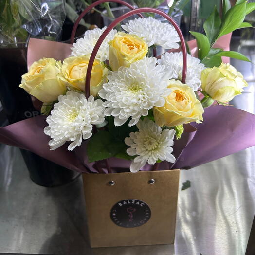 Сумочка цветочная Крафт