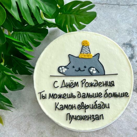 Торт на День Рождения с котиком