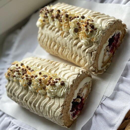 Меренговый рулет «Кофейная вишня» 🍒для мамы