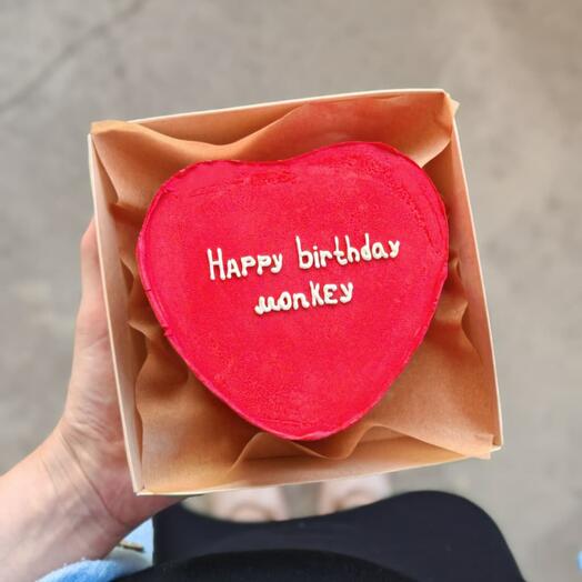 Бенто торт в форме сердца "Happy birthday"