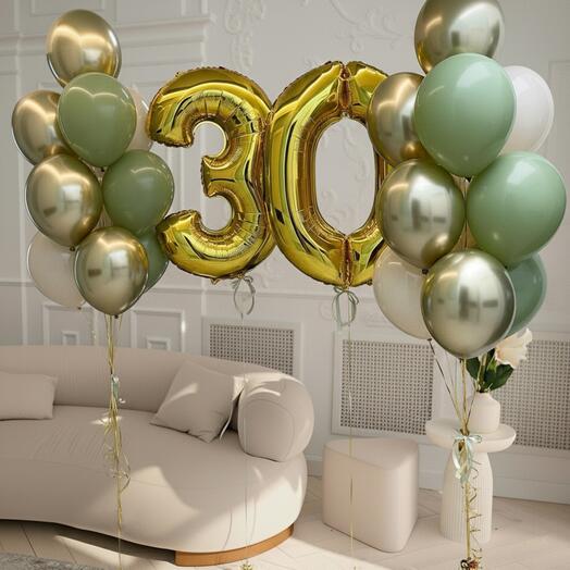 Набор шаров "Золотой юбилей 30"