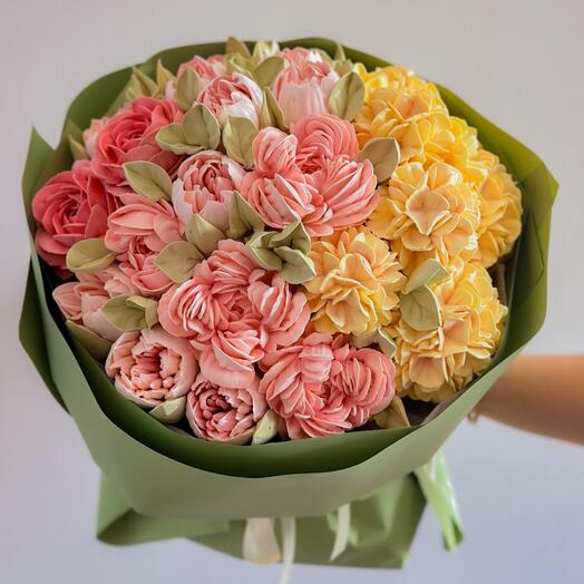 Зефирный букет «Endorfini Sunny Peony» ️ — яркий подарок из зефира ручной работы