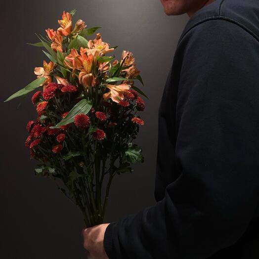 Букет Альстромерия | хризантема