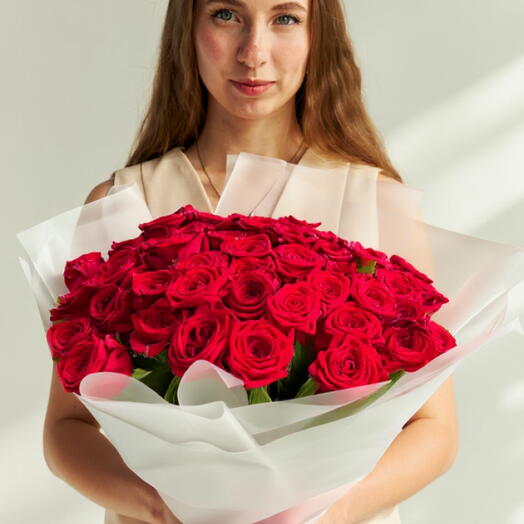 БУКЕТ ИЗ 45 КРАСНЫХ РОЗ