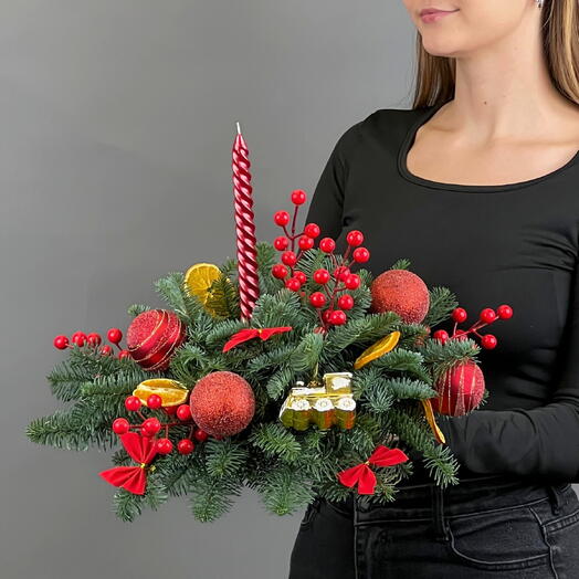 Цветы Букет Art Flowers Сканди Рождество