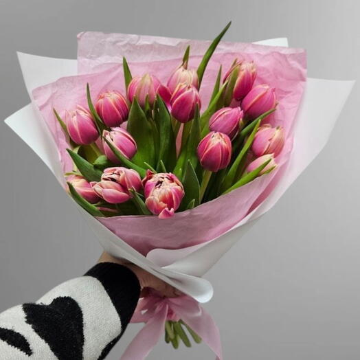 🌸Букет из 15 пионовидных тюльпанов