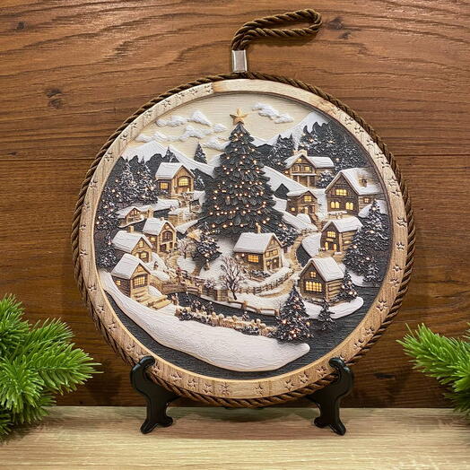 Подставка под горячее Рождественская Ночь керамика микс d=21 см