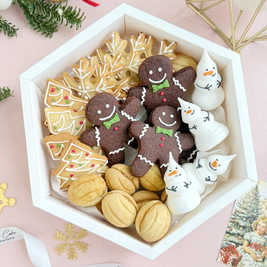 Подарочный набор с новым годом, печенье ,подарок родителям, друзьям, на Рождество, девушке, подруге, коллегам