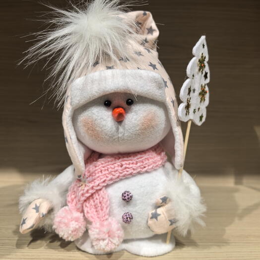 Снеговик ручной работы Розовый