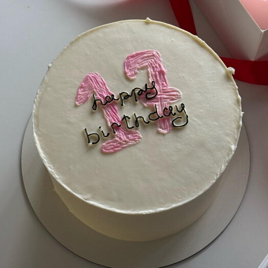 Торт 1,5 кг с надписью «happy birthday » и цифрой