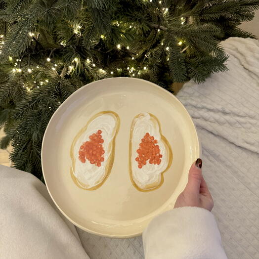 Тарелка керамическая "Бутерброды с икрой