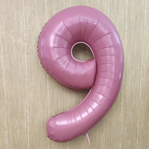 Шар-цифра розовая матовая