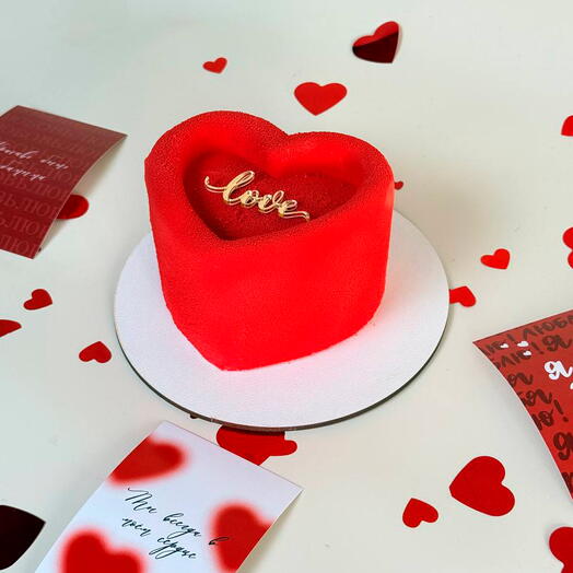 Бенто торт сердечко муссовый Love для любимого человека